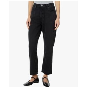 PAIGE Women's Billy Crop Covered Button Fly High Rise Jeans  Size 32